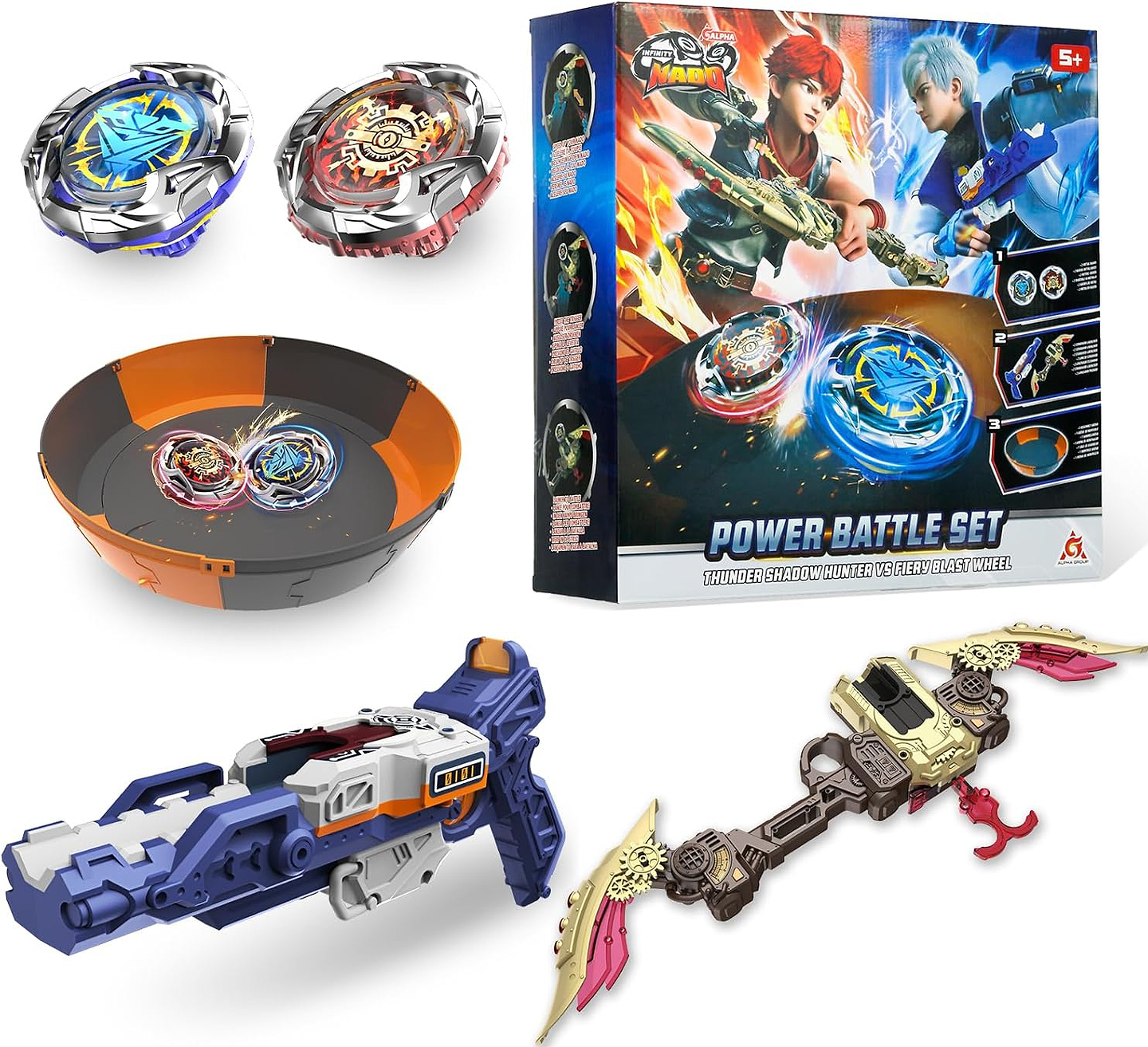 Набір дзиг Infinity Nado VII Power Battle Set Thunder Shadow Hunter vs Fiery Blast Wheel (EU664180)
